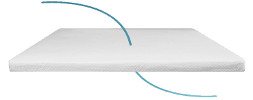 An illustration showing the breathability of the Adapt topper