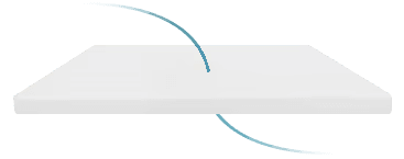 image of the 3 inch cloud topper with a blue wave showing its breathability
